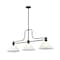 Z-Lite Melange Billiard, 3-Light, 14 In.W x 52 In.L x 21 In.H, Matte Black/White Linen 725-3MB-AWL13 - alternate 1